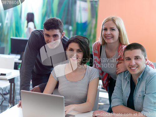 Image of group of students study together in classroom