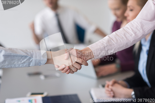 Image of business womans handshake