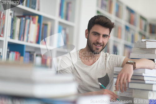 Image of student study  in school library