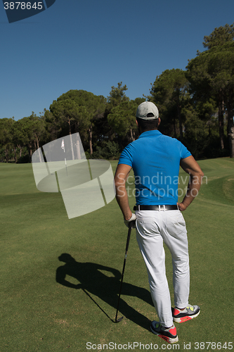 Image of golf player portrait from back