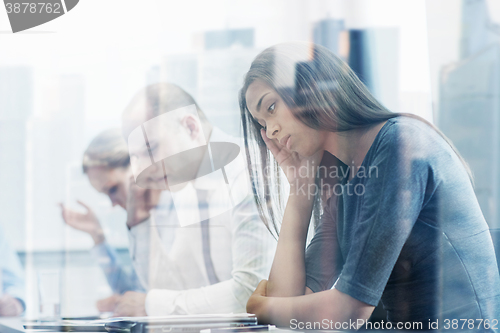 Image of business people having problem in office