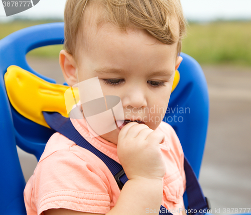 Image of Closeup portrait of a cute little boy