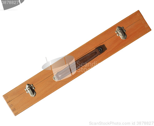 Image of Wood briefcase isolated