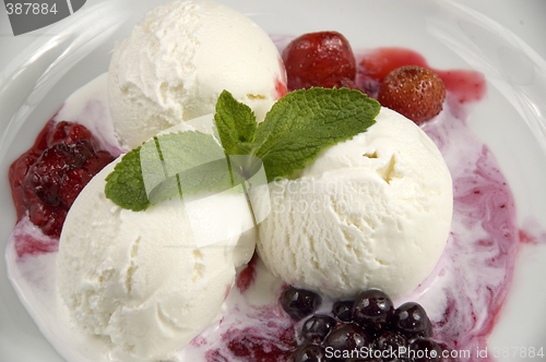 Image of Strawberry or raspberry sorbet.