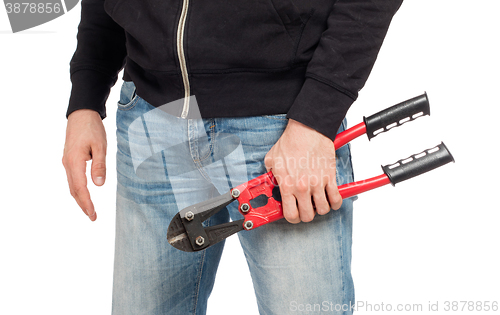 Image of Robber with red bolt cutters