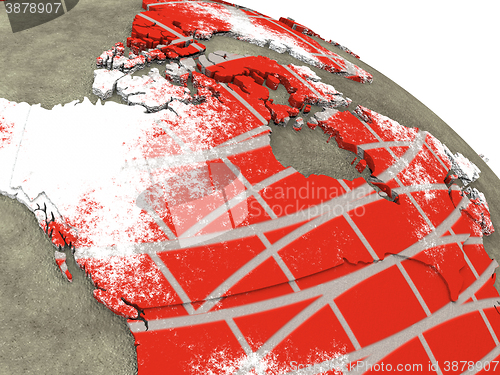 Image of Canada on brick wall Earth