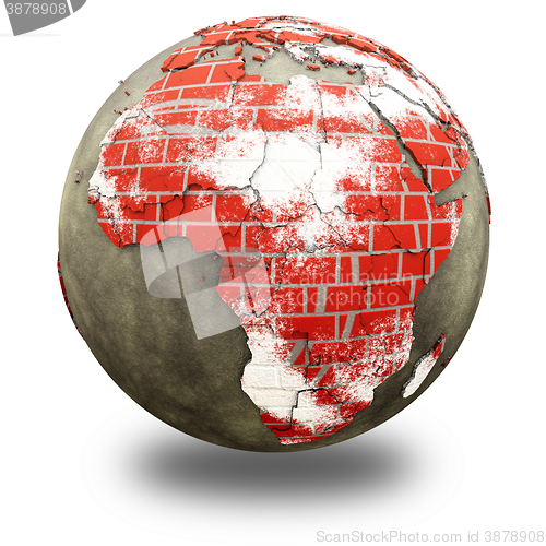 Image of Africa on brick wall Earth