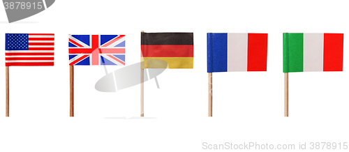 Image of Flags of USA UK Germany France Italy