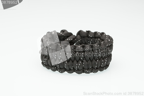 Image of Black braided bracelet on white background