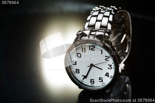 Image of elegant watch with a metal bracelet
