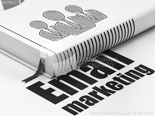 Image of Advertising concept: book Business People, Email Marketing on white background