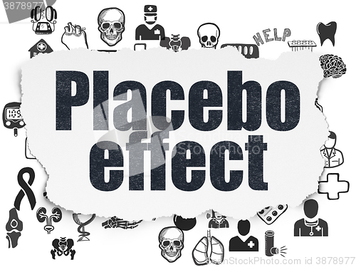 Image of Health concept: Placebo Effect on Torn Paper background