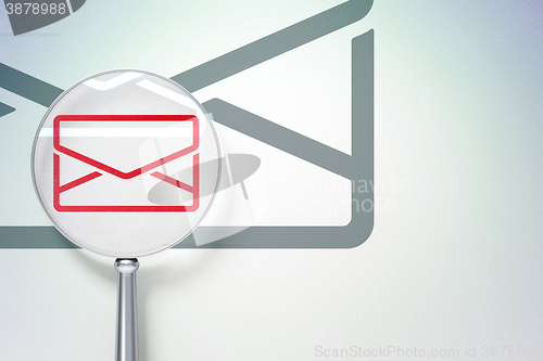 Image of Business concept:  Email with optical glass on digital background