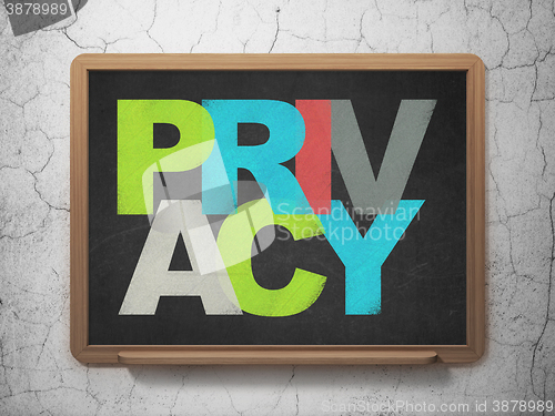 Image of Protection concept: Privacy on School board background