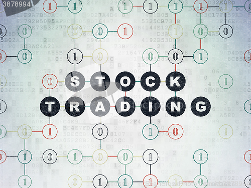 Image of Business concept: Stock Trading on Digital Data Paper background