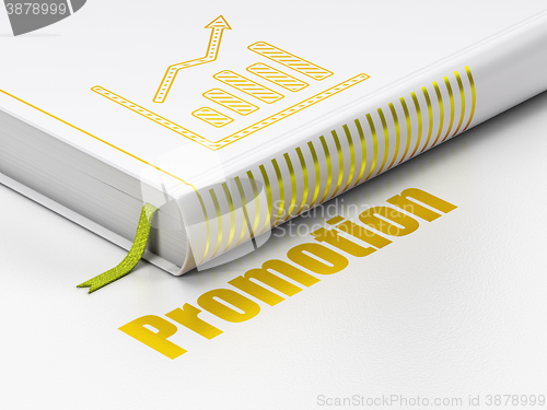 Image of Marketing concept: book Growth Graph, Promotion on white background