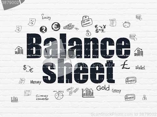 Image of Money concept: Balance Sheet on wall background
