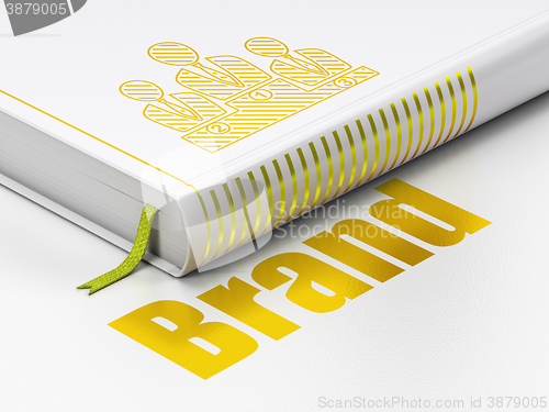 Image of Marketing concept: book Business Team, Brand on white background