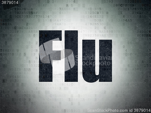 Image of Health concept: Flu on Digital Data Paper background