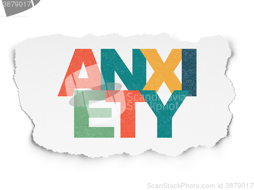 Image of Healthcare concept: Anxiety on Torn Paper background