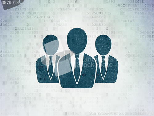 Image of Marketing concept: Business People on Digital Data Paper background