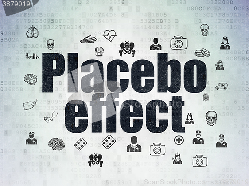 Image of Medicine concept: Placebo Effect on Digital Data Paper background