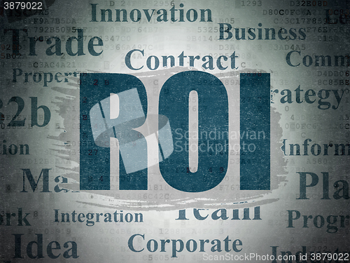 Image of Business concept: ROI on Digital Data Paper background