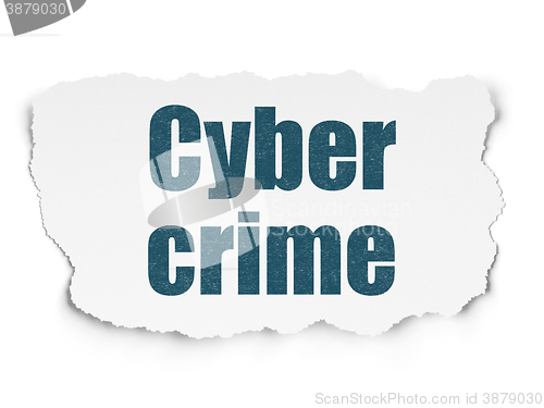 Image of Privacy concept: Cyber Crime on Torn Paper background