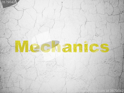 Image of Science concept: Mechanics on wall background