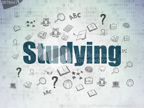 Image of Studying concept: Studying on Digital Data Paper background