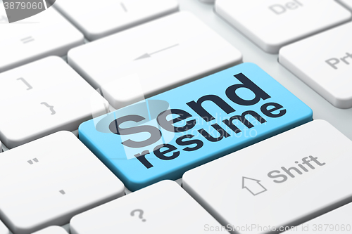 Image of Business concept: Send Resume on computer keyboard background