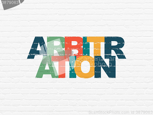 Image of Law concept: Arbitration on wall background