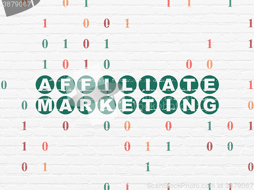 Image of Finance concept: Affiliate Marketing on wall background