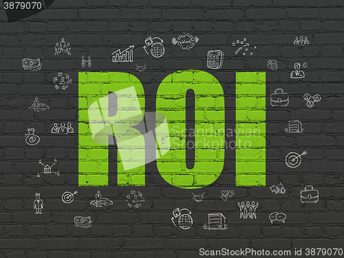 Image of Business concept: ROI on wall background