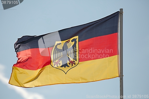 Image of German Flag In The Wind