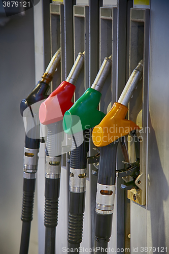 Image of Fuel nozzle at a gas station