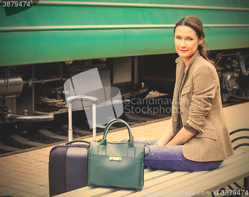Image of smiling woman traveler