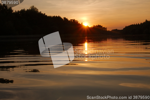 Image of Sunset over a river