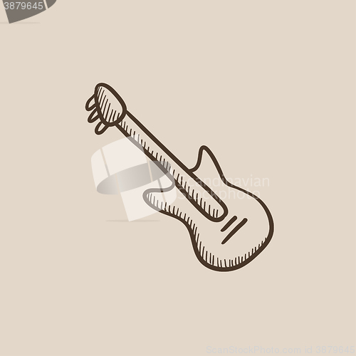 Image of Electric guitar sketch icon.