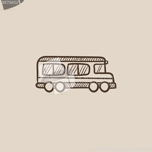 Image of School bus sketch icon.