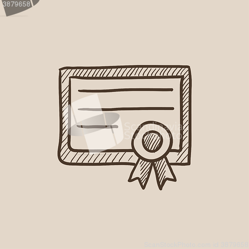 Image of Certificate sketch icon.