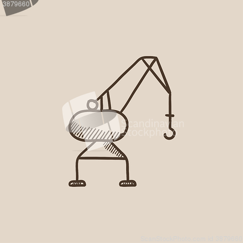 Image of Harbor crane sketch icon.