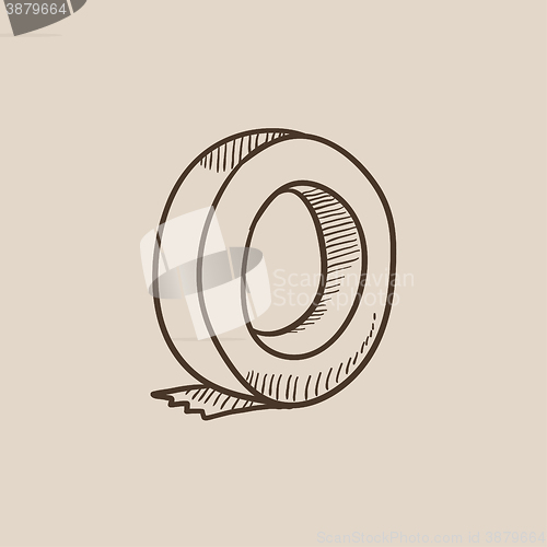 Image of Roll of adhesive tape sketch icon.