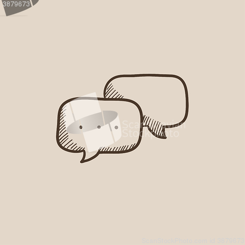 Image of Speech squares sketch icon.