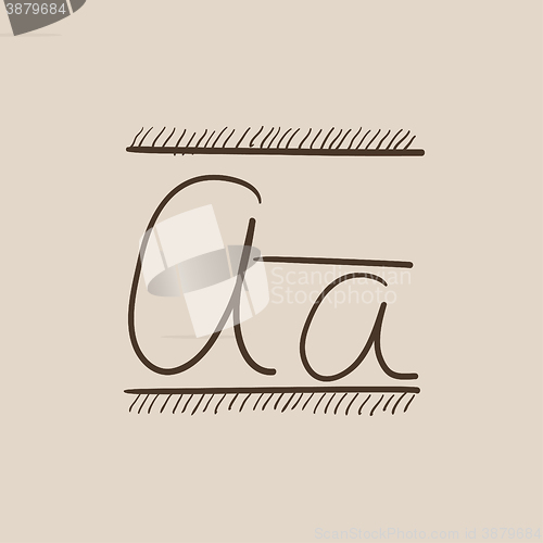 Image of Cursive letter a sketch icon.