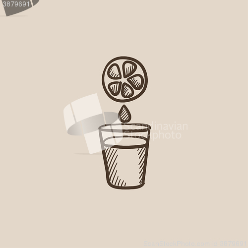 Image of Glass of juice sketch icon.