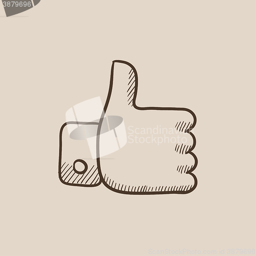 Image of Thumb up sketch icon.