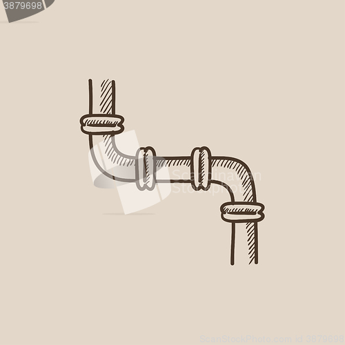 Image of Water pipeline sketch icon.