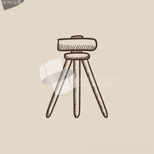 Image of Theodolite on tripod sketch icon.