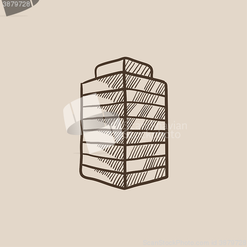 Image of Office building sketch icon.